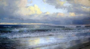 Nuova maglia pittura a terra di William Trost Richards riproduzione artistica - Foto 1 di 3