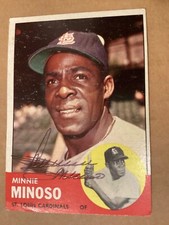 1963 TOPPS MINNIE MINOSO Autographed BASEBALL CARD