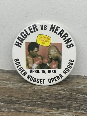 Boxing Pins Hagler-Hearns '85 3.5 Inch, Golden Nugget - Image 1 of 2