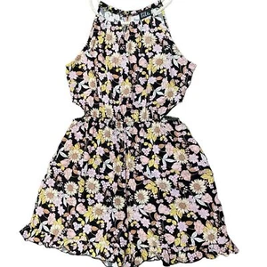 LILT Sleeveless Ruffled Hem Elasticated Waist Floral Romper SZ XL - Picture 1 of 8