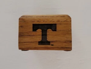 University of Tennessee Volunteers Power T Wooden Paperclip Holder Made in USA  - Afbeelding 1 van 6