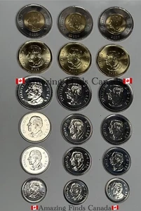 Complete Set Canada King Charles 18 Coins 2023 2024 2025 Uncirculated from Rolls - Picture 1 of 3
