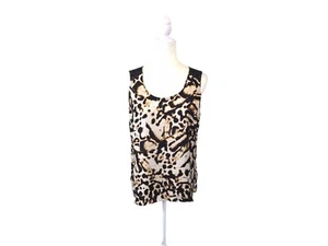 Attention Womens Size S Sleeveless Blouses Animal Print Tank Top Career Casual - Picture 1 of 4