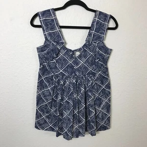 Anthropologie GIRLS FROM SAVOY San Vitale Babydoll Pleated Top Size 2 Blue - Picture 1 of 9