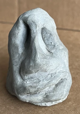 Antique Art Brut Pottery Sculpture 1940s MCM Lumpy Clay Homemade Bust Head - Image 1 of 4