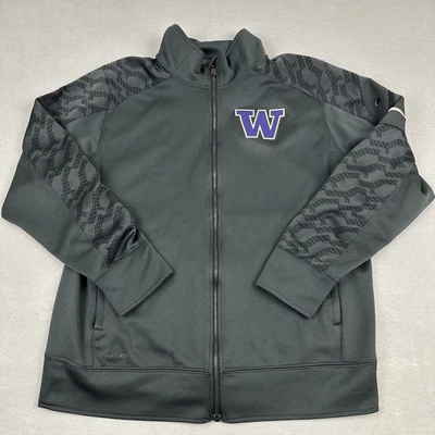 Washington Huskies Jacket Men Large Gray Nike Dri Fit Full Zip Pockets NCAA L - Image 1 of 4