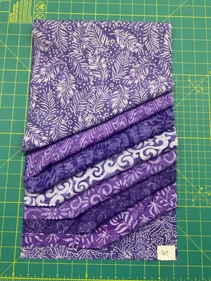 Batik Sample Card - 100% cotton - 8 fabrics - 11"w x  20"l -#169 - Image 1 of 2