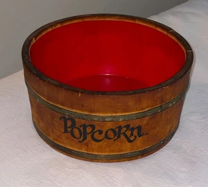 Spaulding & Frost Co. Wooden Popcorn Barrel 11” Whiskey Barrel Decor Fremont NH - Picture 1 of 5