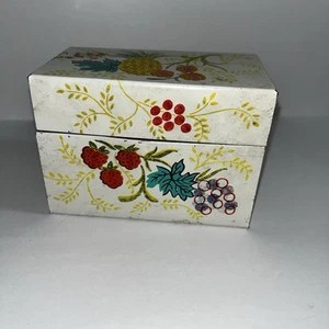 Vintage Rezeptkartenbox aus Metall mit Rezepten - Bild 1 von 6