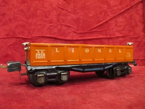 Lionel Prewar 2652 Type III Orange Gondola with Working Couplers - Picture 1 of 11