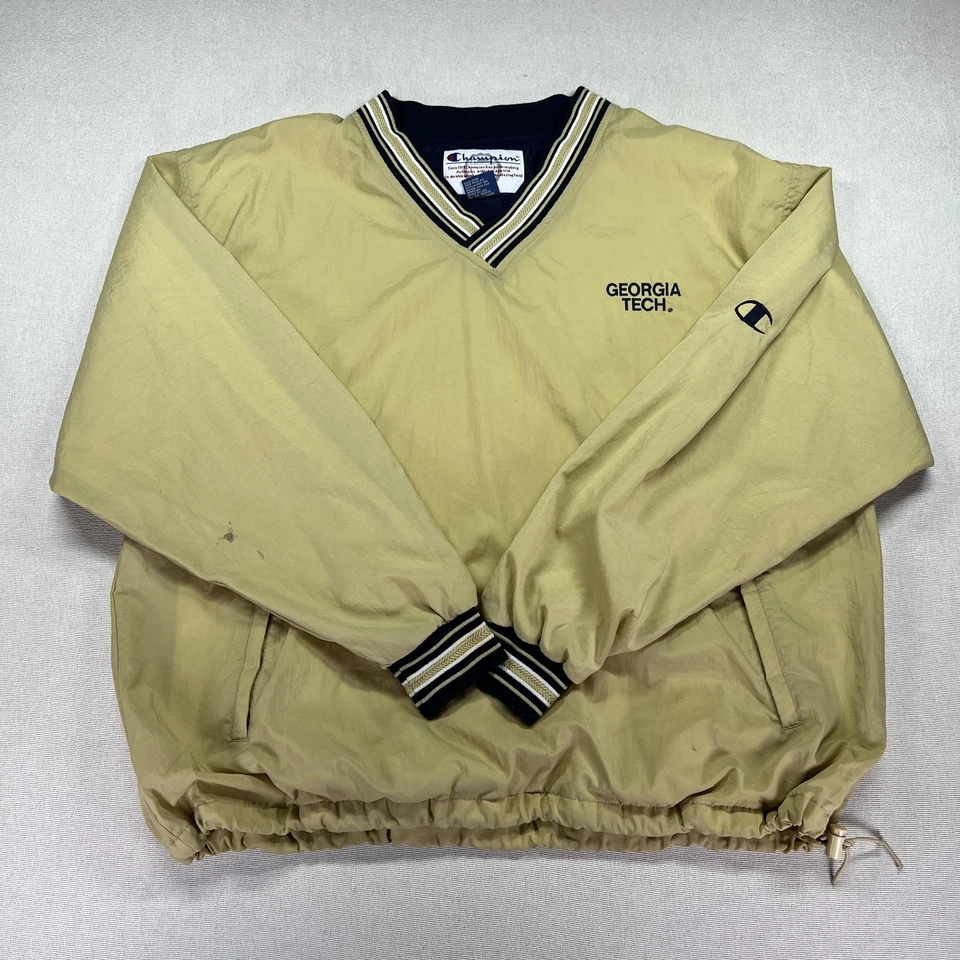 Chaqueta de Colección Años 90 Georgia Tech Para Hombre XL Dorada NCAA Baloncesto Pullover Campeón Foto 1 de 4