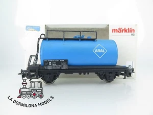 CU469 H0 ~AC MÄRKLIN 4440 vagón cisterna 000 7646-9 ARAL de la DB - EMBALAJE ORIGINAL - Imagen 1 de 14