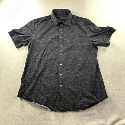Bugatchi Shirt Mens Extra Large Black OoohCotton 8-Way Stretch Short Sleeve - Image 1 of 4