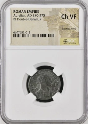 Emperor Aurelian Double Denarius NGC Graded ChVF Ancient Roman Coin 270-275AD - Image 1 of 4