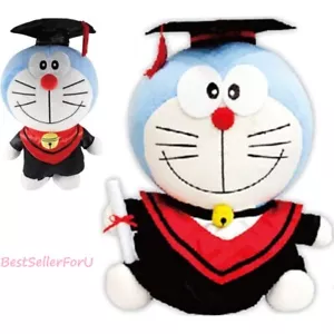 14"~18" Doraemon Robot Cat Graduation Plush Figure Grad Gift Stuffed Toy Doll - Picture 1 of 8