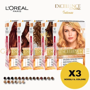 X3 L'OREAL EXCELLENCE CREME RIFLESSI INTENSE TINTURA CAPELLI | SCEGLI IL COLORE - Imagen 1 de 6
