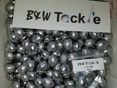 B&W TACKLE 100pcs. 1 oz Egg Sinkers Slip Sinkers, Weights, Fishing, FREE shipping
