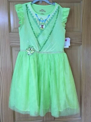 New Disney Princess Tiana Cosplay Tutu Tulle Dress Girls Upick - Image 1 of 2