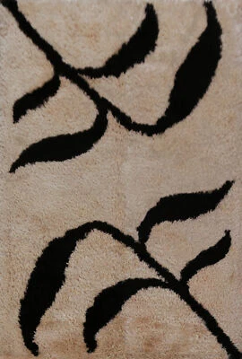Hand-tufted Shaggy Modern Rug with Abstract Design 5x8 ft Soft Pile Carpet - Image 1 of 4