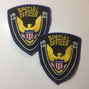 PAR Parche Escudo Águila Oficial Especial Dorado Esquema Real En Sarga Negra - Imagen 1 de 5