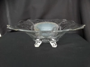 Cambridge Glass Clear Wheel Cut Sonora 3400 12.5 inch Flared 4 Toed Bowl VGUC - Picture 1 of 19