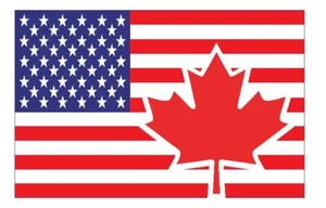 USA Canada Flag Sticker Decal F706 - Picture 1 of 1
