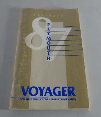 Manuale Dell'Utente / Manuale Plymouth Voyager Anno 1987 - Immagine 1 di 2