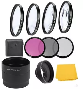 Macro Close-up Filter Kit & UV-CPL-FLD Filters For Canon PowerShot G12 G11 G10 - Picture 1 of 9