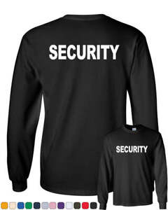 Security Long Sleeve T-Shirt Bouncer Police Event Staff Uniform Guard Tee