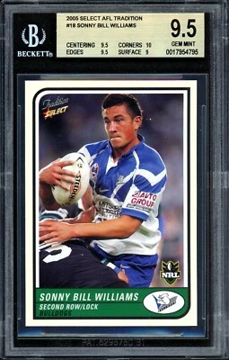 Tarjeta graduada de novato BGS 9,5 - 2005 Canterbury Bulldogs NRL - Sonny Bill Williams Foto 1 de 3