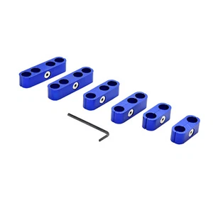 Blue Billet Aluminum Spark Plug Wire Separators Fits wires 8mm-10mm - Picture 1 of 1