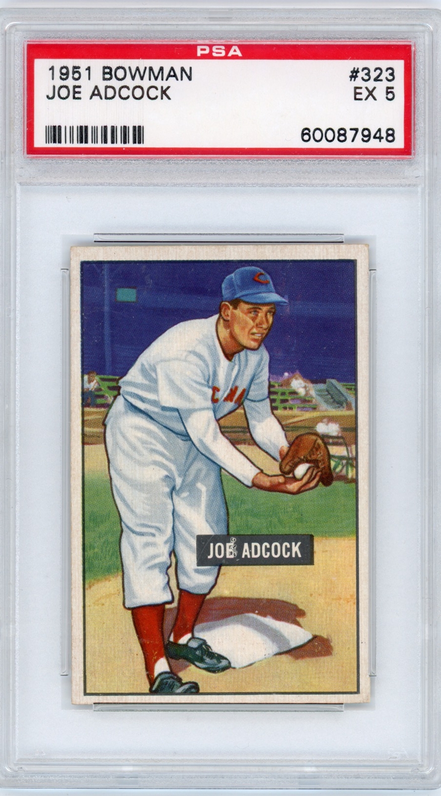 Joe Adcock Cincinnati Reds 1951 Bowman #323 PSA 5