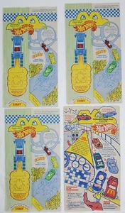 McDonald's Happy Meal Bag Only Set of 4 Barbie Hot Wheels 1993 1994 - Picture 1 of 8