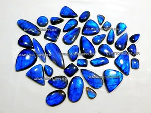 DEEP BLUE FIRE LABRADORITE CABOCHON LOOSE GEMSTONE WHOLESALE LOT TOP QUALITY  - Picture 1 of 7