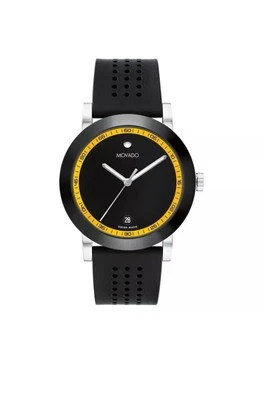 Brand New Movado Signature Sport Men’s 42mm Black Silicone Band Watch 0607827 - image 1 of 4