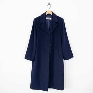 Persona Marina Rinaldi Navy Wool Overcoat Size 23 UK 18 Long Length *Flawed - Picture 1 of 12