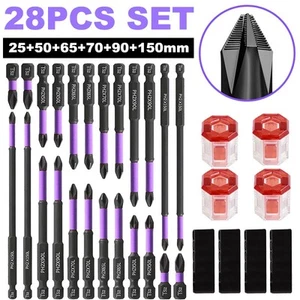 24PCS Magnetic Anti-Slip PH2 Impact Cross Driver Screwdriver Drill Bit Tool Set - Picture 1 of 17