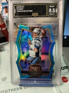 2016 Select Tom Brady Light Blue Prizm Die-Cut Premier #110 Patriots 7/125 GMA 8 - Picture 1 of 3