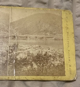 Bridge  Salem MA Massachusetts JW JS Moulton Stereoview c1800s Sepia - Picture 1 of 7