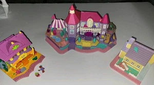 (3) 1993 Bluebird Polly Pocket Schoolhouse, Magical Mansion, Horse Saloon Lot - Picture 1 of 5
