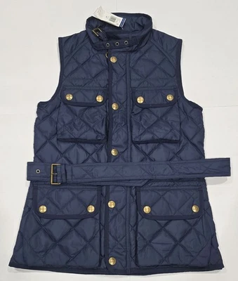New with tag Womens Ralph Lauren Polo Navy Blue Down Belt Quilted Vest Jacket S - Image 1 of 4