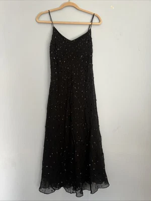 Ralph Lauren Women's 100% Silk Beaded Black Dress Size 6 - Image 1 of 4