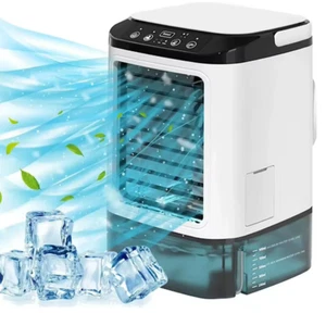 Tragbare Mini Klimaanlage Luftkühler Ventilator USB Dual Spray LED leise 3 Stufe - Bild 1 von 4