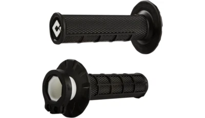 Emig V2 Half Waffle Lock on Grips BLK Honda CRF250R CRF250X CRF450R CRF 250 450 - Image 1 of 2