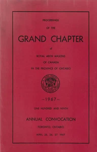 PROCEEDINGS OF THE GRAND CHAPTER OF CANADA 1967 MASONIC MASONRY - Imagen 1 de 1