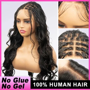 Meerjungfrau Zöpfe Pre-Braide 9x6 HD Lace Wig Wear GO Perücken Körper Welle Perücke Echthaar - Bild 1 von 14
