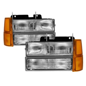 Faros Xtune con luces de esquina y estacionamiento 8 piezas para Chevy Suburban 94-98 - Imagen 1 de 1