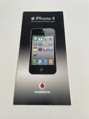 Old Stock Apple iPhone 4 - 4th Generation Network Tariff Leaflet - 2010 RARE - Image 1 of 4