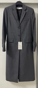ZARA GRIS JASPEADO ZW COLECCIÓN MEZCLA LANA LARGO SASTRE LEVITA TALLA XS NUEVO CON ETIQUETAS - Imagen 1 de 12