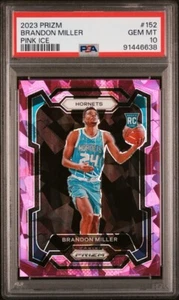 2023-24 Panini Prizm Brandon Miller Pink Cracked Ice #152 PSA 10 Gem Mint - Bild 1 von 3